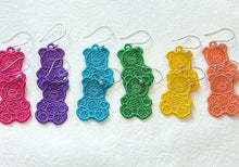 Honey Bear Gummy Bear FSL Earrings - In the Hoop Freestanding Lace Earrings