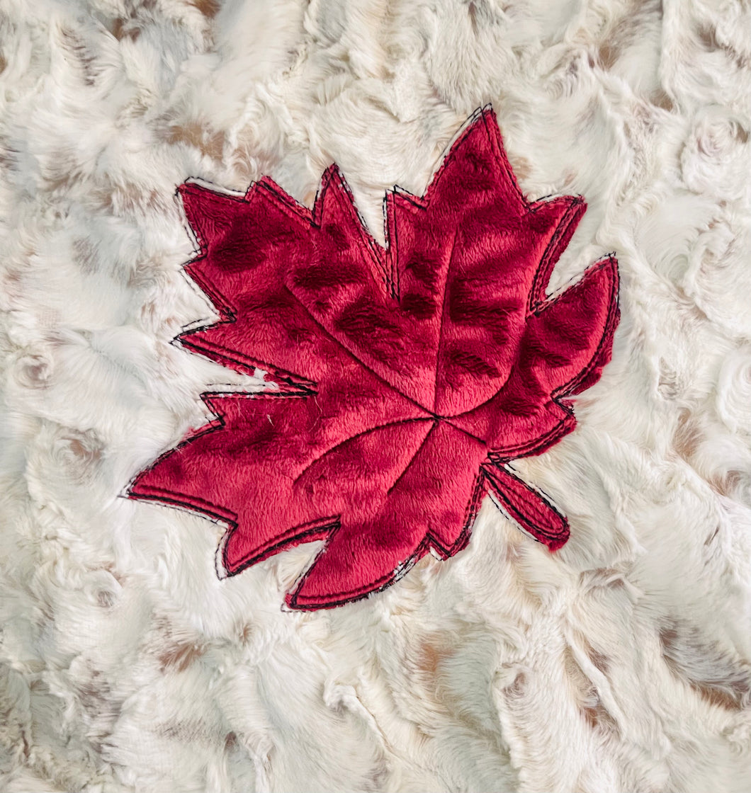 Maple Leaf Raw Edge Applique Design - Five Sizes 4x4 5x7, 6x10, 8x8, 14x14