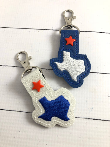 Tiny Texas snap tab In The Hoop embroidery design