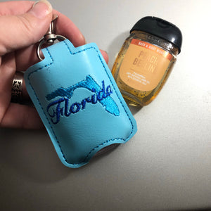 Florida Hand Sanitizer Holder Snap Tab Version In the Hoop Embroidery Project 1 oz BBW for 5x7 hoops