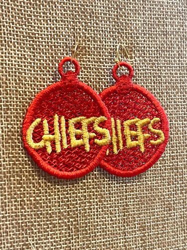 CHIEFS FSL Earrings - In the Hoop Freestanding Lace Earrings