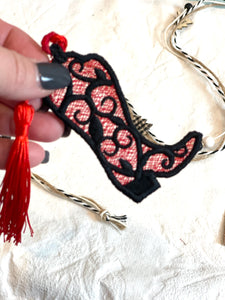 Boot Scooting Freestanding Lace Ornament or Bookmark for 4x4 hoops