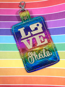 LOVE Sewing Double Sided Luggage Tag Design for 5x7 Hoops