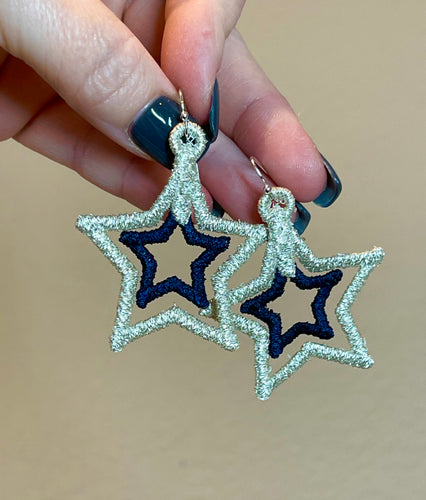 Concentric Star FSL Earrings - In the Hoop Freestanding Lace Earrings