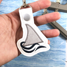 Shark Fin snap tab embroidery design