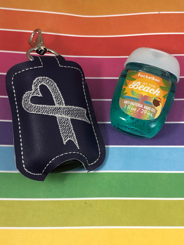 Awareness Ribbon 5x7 Hand Sanitizer Holder Snap Tab In the Hoop Embroidery Project