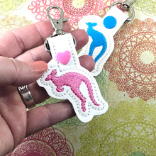 Tiny Kangaroo snap tab embroidery design