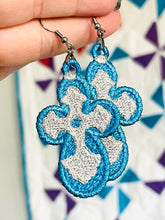 Rounded Cross FSL Earrings - In the Hoop Freestanding Lace Earrings