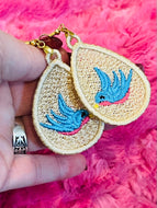 Pendientes Bluebird Teardrop FSL - Pendientes de encaje independientes en el aro