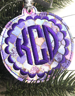 BLANK Scalloped Monogram Frame Ornament for 4x4 hoops