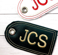 Retro Luggage Tag Grommet or Eyelet Tag for 4x4 hoops