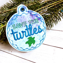 Save the Turtles Christmas Ornament for 4x4 hoops