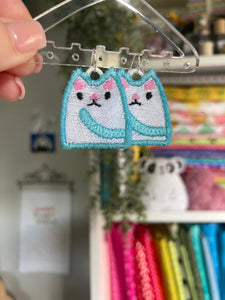 Kitty FSL Earrings - Freestanding Lace Earring Design - In the Hoop Embroidery Project
