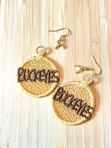 BUCKEYES FSL Earrings - In the Hoop Freestanding Lace Earrings