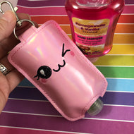 NEW SIZE Winky Face Hand Sanitizer Holder Snap Tab Version In the Hoop Embroidery Project 3 oz DT for 5x7 hoops