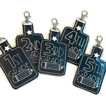 Bundle of Grade School Tags and Eyelets - 1st through 5th grade- 4x4 and 5x7 Hoops - 10 Designs Included
