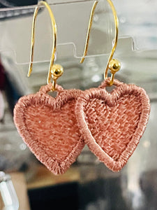Solid Simple Heart FSL Bundle Set - Boucles d’oreilles, Pendentif, Broche, Bracelet, Ornement - Boucles d’oreilles en dentelle autoportantes dans le cerceau