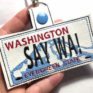 Washington Plate Embroidery Snap Tab