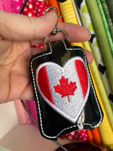 Canada LOVE Hand Sanitizer Holder Snap Tab Version In the Hoop Embroidery Project 1 oz BBW for 5x7 hoops