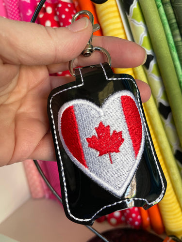 Canada LOVE Hand Sanitizer Holder Snap Tab Version In the Hoop Broderie Project 1 oz BBW pour cerceaux 5x7