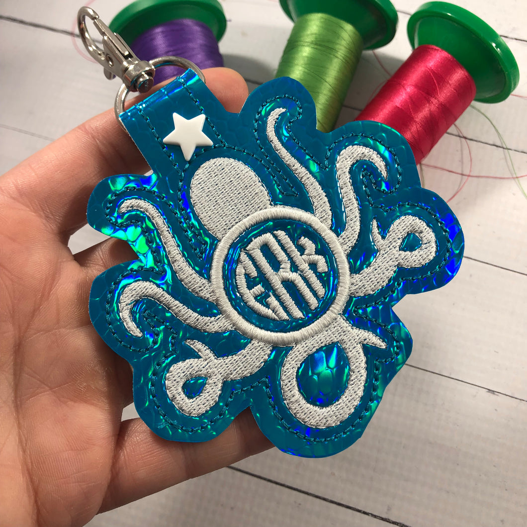 Monogram BLANK Octopus snap tab for 4x4 hoops