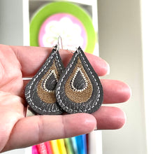 Drama Drops Earrings embroidery design for Vinyl and Leather - TWO sizes