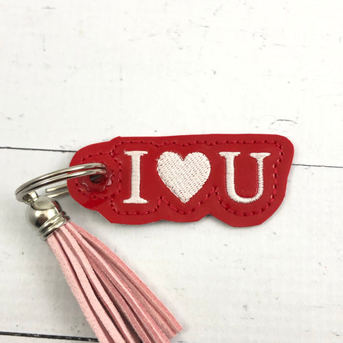 I Heart U tag Eyelet Charm Tag