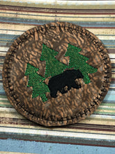 Bear and Trees Coaster In The Hoop Embroidery Project