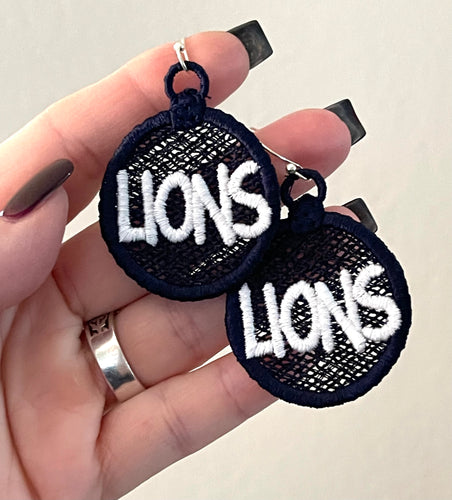 LIONS FSL Earrings - In the Hoop Freestanding Lace Earrings