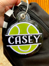 Split Tennis ball BLANK Applique Bag Tag OR Ornament for 4x4 hoops