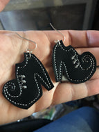 Witch Shoes Earrings embroidery design
