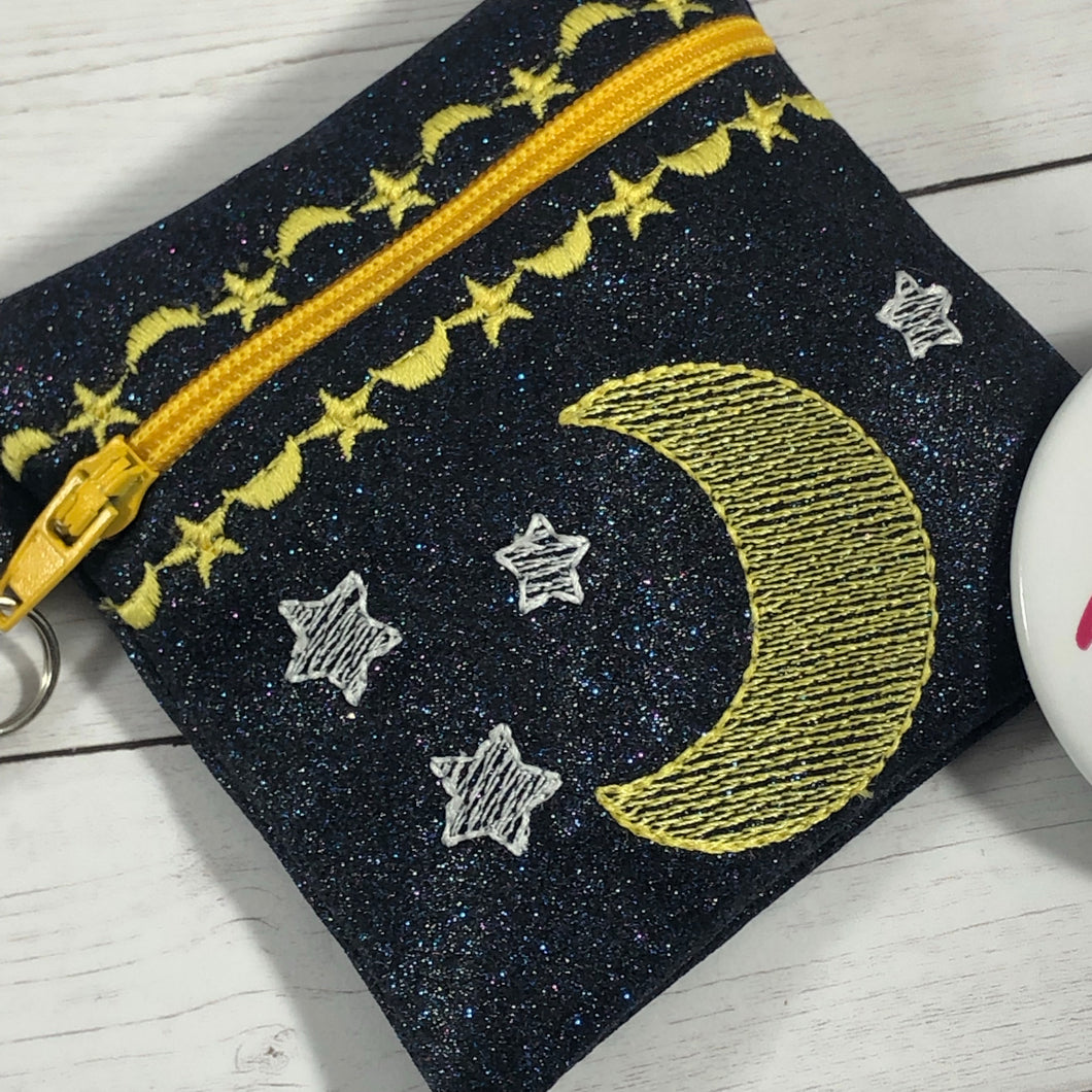 Moon and Stars Zipper Pouch 4x4