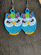 Cute Owl FSL Earrings - In the Hoop Freestanding Lace Earrings