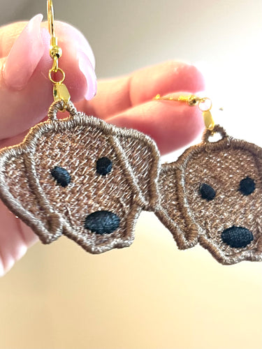 Labrador FSL Earrings - In the Hoop Freestanding Lace Earrings