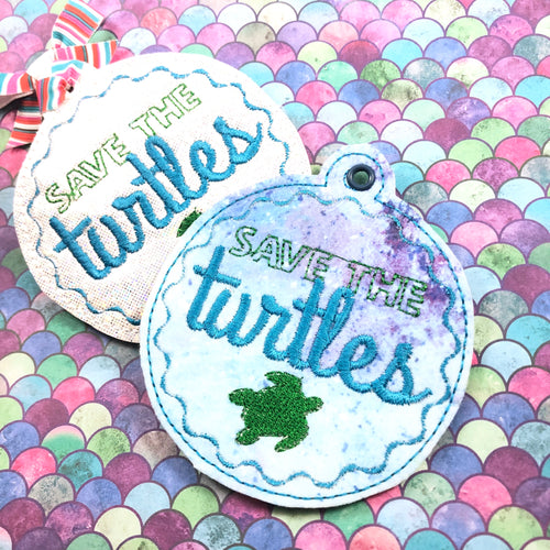 Save the Turtles Christmas Ornament for 4x4 hoops