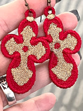 Boucles d’oreilles Rounded Cross FSL - Boucles d’oreilles en dentelle autoportantes In the Hoop