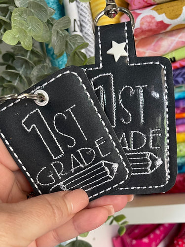Grade School Tags and Eyelets - 1st Grade- 4x4 and 5x7 Hoops - 4 Designs Included