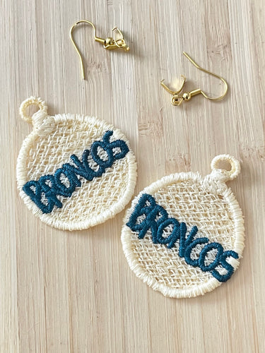 BRONCOS FSL Earrings - In the Hoop Freestanding Lace Earrings