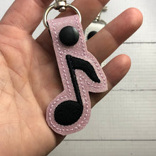 Music Note snap tab In The Hoop embroidery design