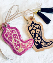 Boot Scooting Eyelet Tag Keyfob or Ornament for 4x4 hoops