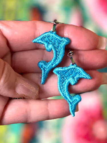 Boucles d’oreilles Dolphin FSL - Boucles d’oreilles en dentelle autoportantes In the Hoop