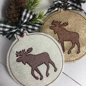 Moose Christmas Ornament for 4x4 hoops