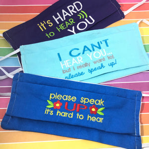 Hearing Loss Helps - Simple 4x4 Designs to add to fabric masks