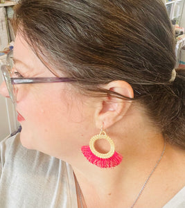 Fiesta Freestanding Lace Fringe Earrings embroidery design