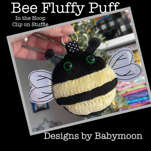 Bee Fluffy Puff - Dans le motif de broderie cerceau