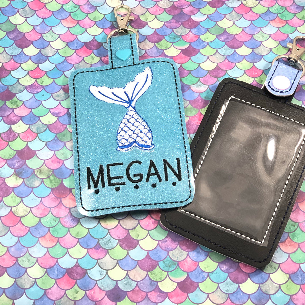 Mermaid Double Sided Luggage Tag Design for 5x7 Hoops