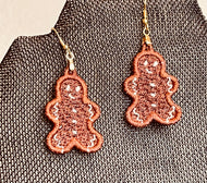 Pendientes FSL de pan de jengibre - Pendientes de encaje independientes en el aro