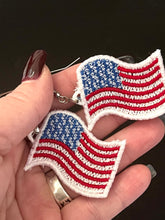 American Flag FSL Earrings - In the Hoop Freestanding Lace Earrings