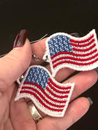 Pendientes FSL de la bandera americana - Pendientes de encaje independientes en el aro