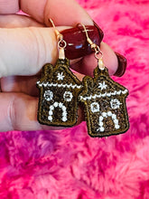 Gingerbread House Earrings for 4x4 hoops - Freestanding Lace